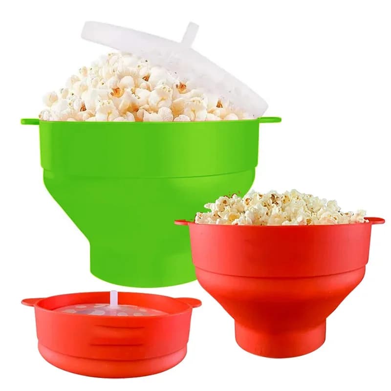 실리콘 전자레인지 팝콘 메이커 BPA 프리 접이식 팝콘 볼