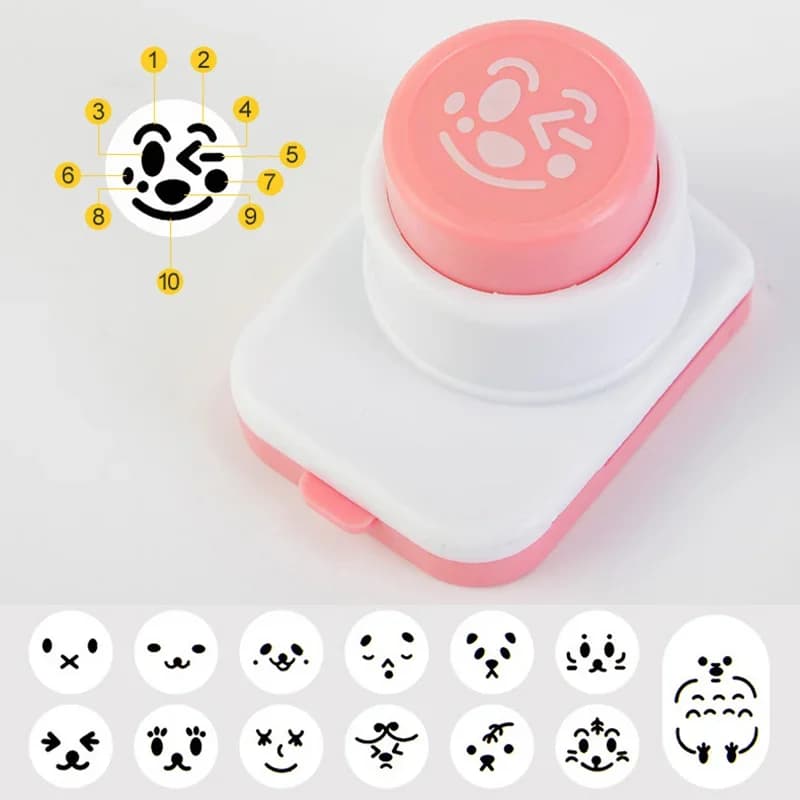 DIY 김 펀칭기 주먹밥 틀 웃는 얼굴 캐릭터 오니기리 엠보싱 펀치 도시락 데코