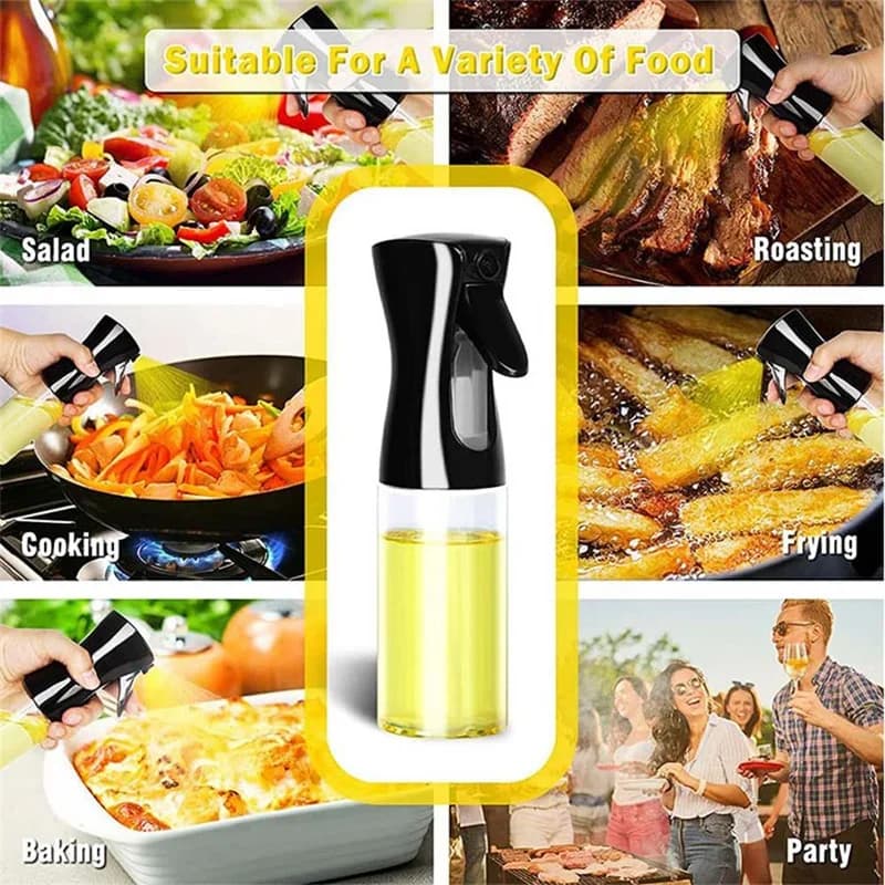 1개 100/200/300/500ml 오일 스프레이 병 주방용 식용유 올리브 오일 분무기 에어프라이어 스프레이
