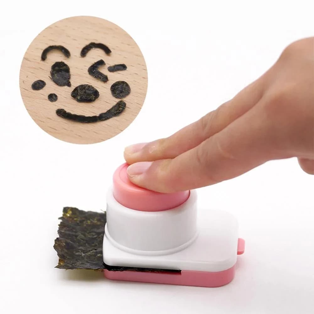 DIY 김 펀칭기 주먹밥 틀 웃는 얼굴 캐릭터 오니기리 엠보싱 펀치 도시락 데코