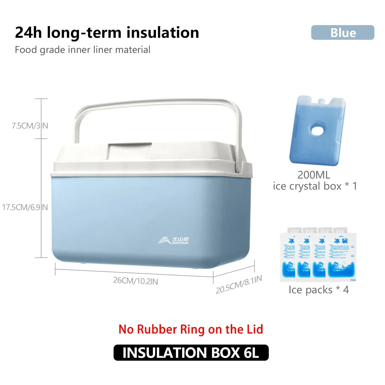BISINNA 캠핑 아이스박스 6L/9L/15L 휴대용 낚시 쿨러박스 차량용 야외 피크닉 바베큐 아이스 버킷