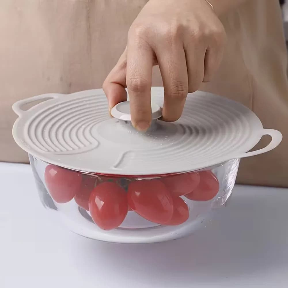 실리콘 보울 뚜껑, 전자레인지 튐 방지 덮개, 재사용 가능한 내열 뚜껑, 그릇, 접시, 냄비, 프라이팬, 가스레인지, 오븐 겸용