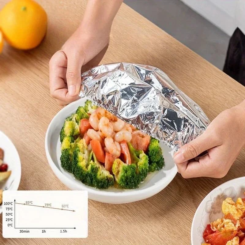 알루미늄 호일 보온 덮개 10/100개입 식기 접시 보온 랩 커버